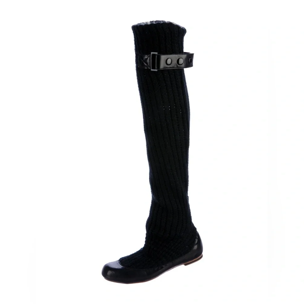 STELLA MCCARTNEY x ADIDAS Adhara Knit Over the Knee High Ballet Flat Boots 6